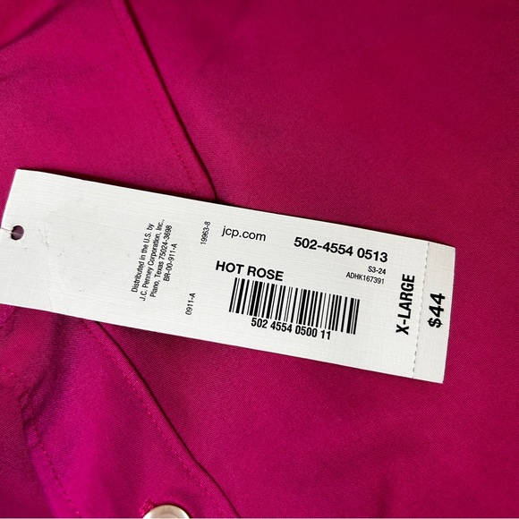 Claiborne Men’s Hot Rose Short Sleeve Button-Down Shirt - XL - NWT - Picture 5 of 8